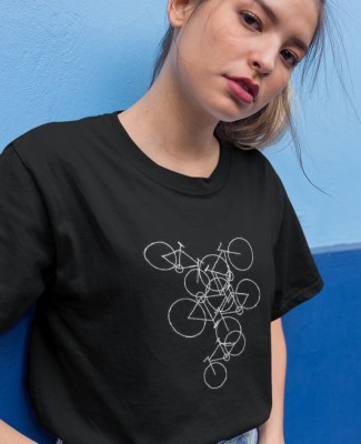 gynaikeio t-shirt fruit of the loom me stampa A682 black